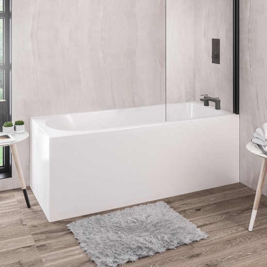 Biscay Right Hand Shower Bath 1700, 1800 with optional Beauforte Reinforcement