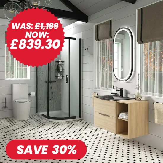alani black offset shower suite 900 vanity unit
