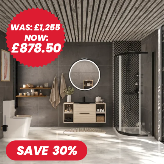 alani black offset shower suite 1200 vanity unit