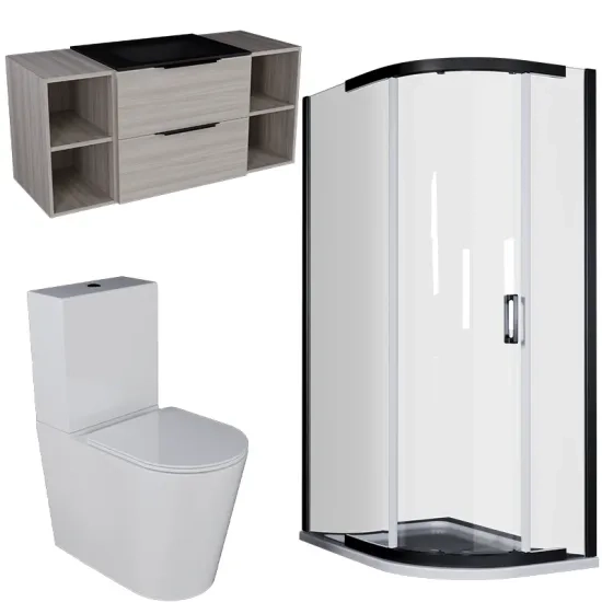Product Image for Alani Black Shower Suite: 1200 Oak Vanity Unit with Black Basin 6