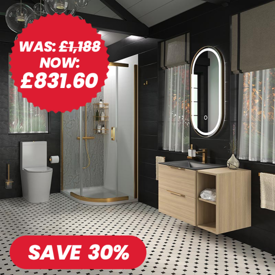 alani gold offset shower suite 900 black basin unit