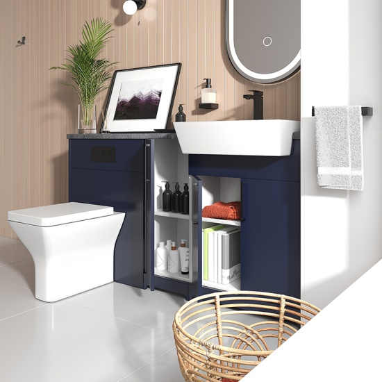 Oliver 1500 Navy Blue Fitted Furniture Black