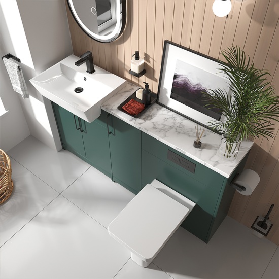 oliver 1500 green fitted furniture black