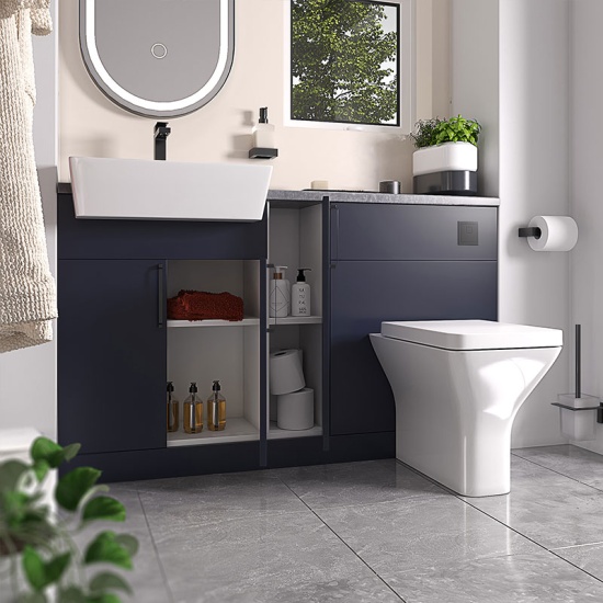 oliver black 1300 navy blue furniture suite