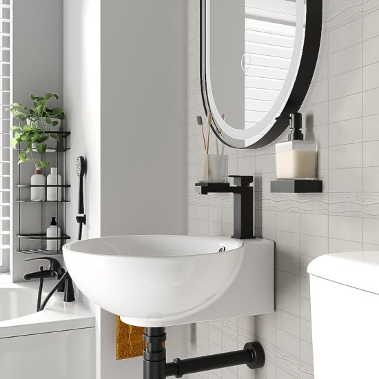 tesla petite bath suite basin toilet black