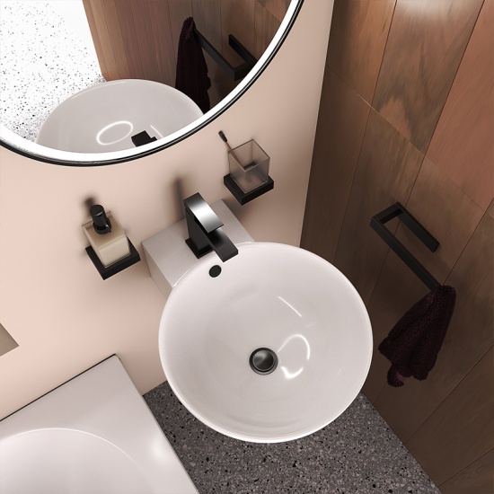 tesla petite bath suite basin toilet black