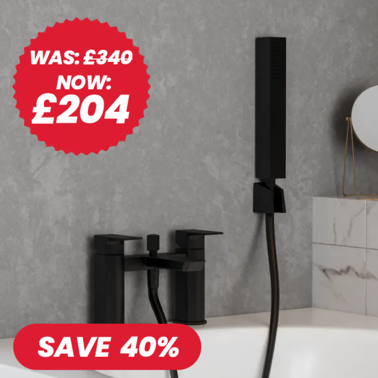 muro black bath shower mixer tap with handset hose