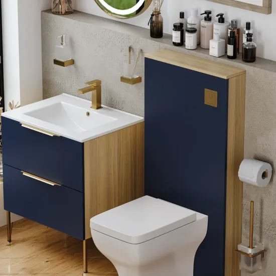 Product Image for Alani 600 Cloakroom Suite: Navy Blue Vanity Unit, BTW Toilet Unit and Optional Floorstanding Pan 5
