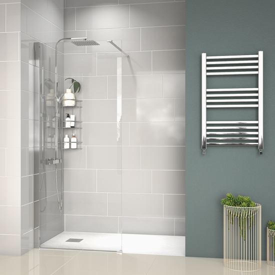 radiant 1400 walkin recess shower enclosure black tray
