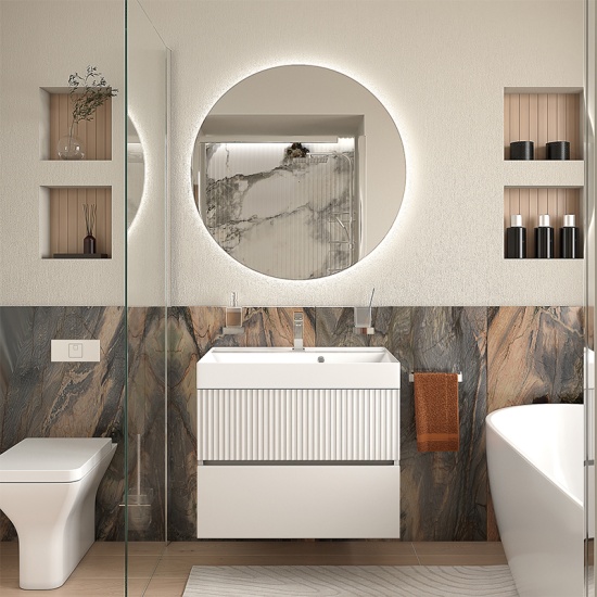 jasmine 700 white wall vanity unit with sink