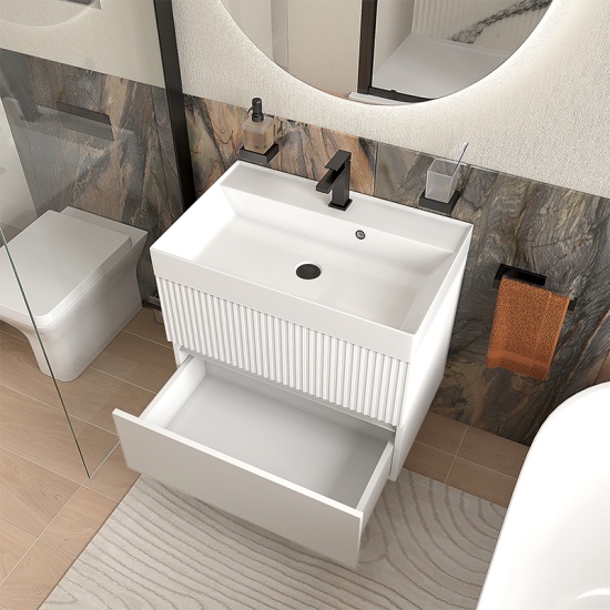 jasmine 700 white wall vanity unit with sink
