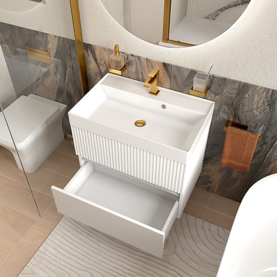 jasmine 700 white wall vanity unit with sink