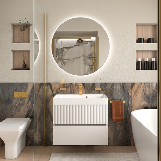 jasmine 700 white wall vanity unit with sink
