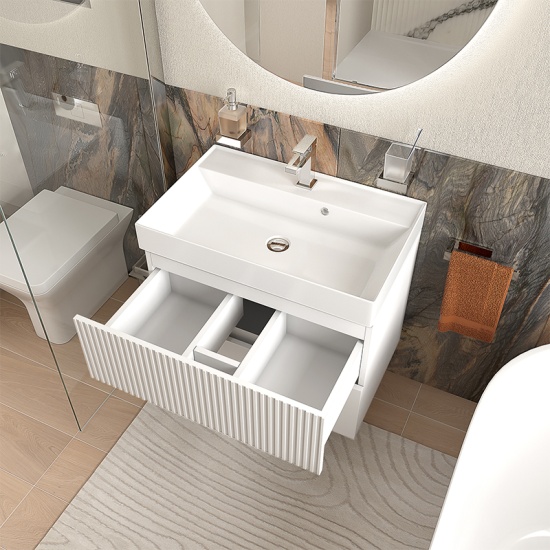 jasmine 700 white wall vanity unit with sink