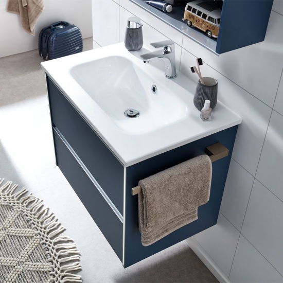 pelipal 6040 wall hung two drawer 700mm cloakroom vanity unit with optional mirror cabinet & tall shelving