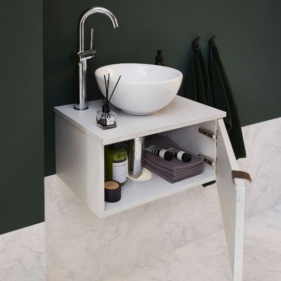 pelipal 6915 500 small wall vanity unit with worktop bowl sink