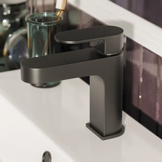 Lifestyle Image of Virgo Black Mono Basin Tap