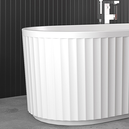 jasmine 1700 fluted white freestanding bath