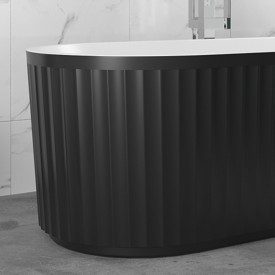 jasmine 1700 fluted black double ended bath