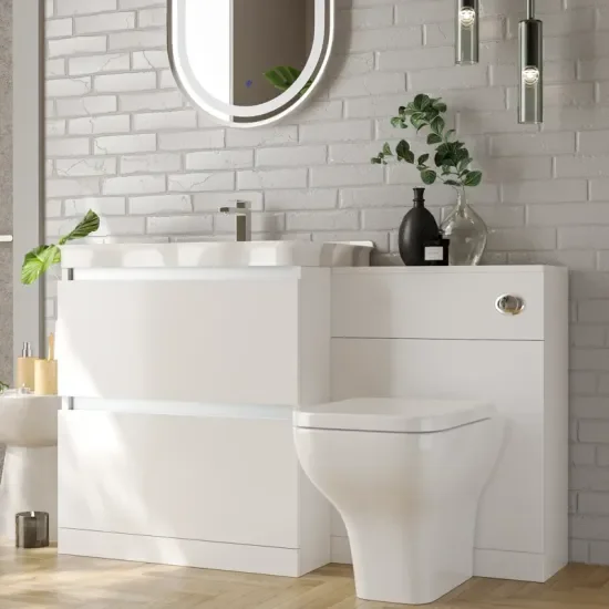 Product Image for Ashford 800 White Vanity Unit with WC Black-to-wall Toilet 3