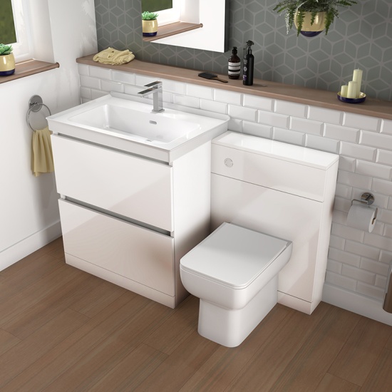 Ashford 800 White Basin Unit BTW Toilet