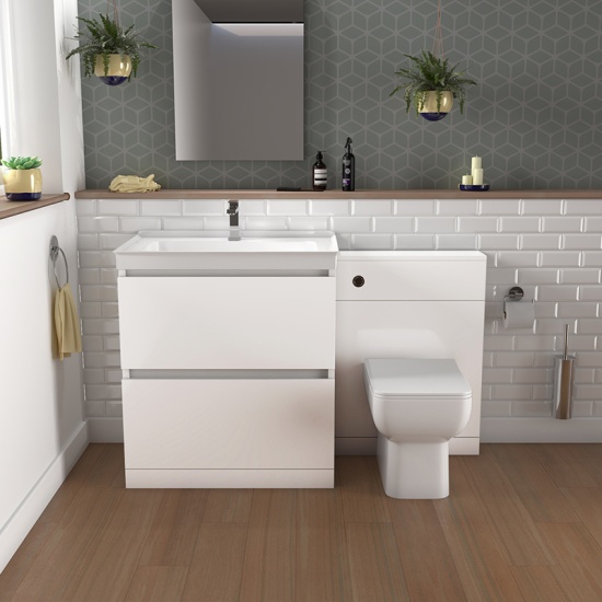 Ashford 800 White Basin Unit BTW Toilet