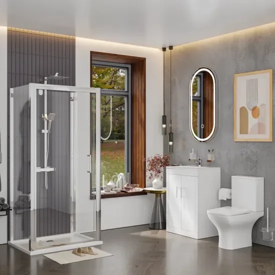 Product Image for Celeste Shower Suite: 600 White Vanity Unit And Close Coupled Toilet 1