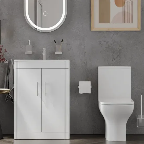 Product Image for Celeste Shower Suite: 600 White Vanity Unit And Close Coupled Toilet 3