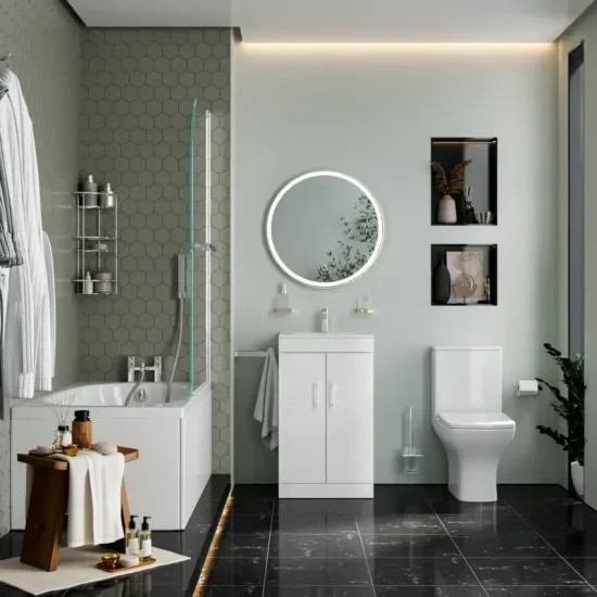 Product Image for Celeste Bath Suite: 500 White Vanity Unit And Close Coupled Toilet 1