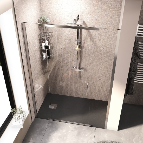 havana chrome 1400 inline hinged shower door