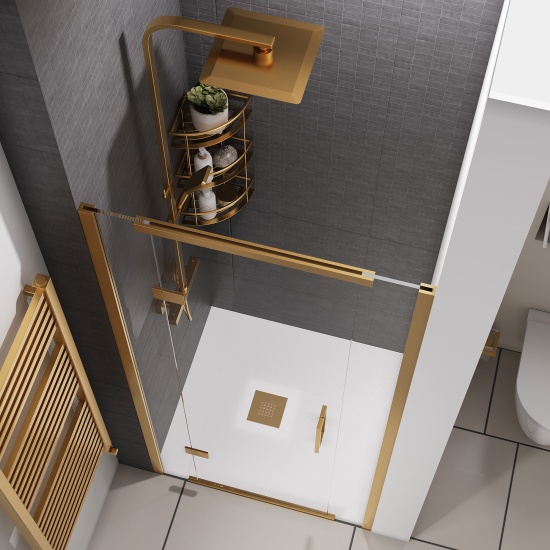 havana gold 900 inline hinged shower door