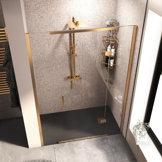 havana gold 1400 inline hinged shower door