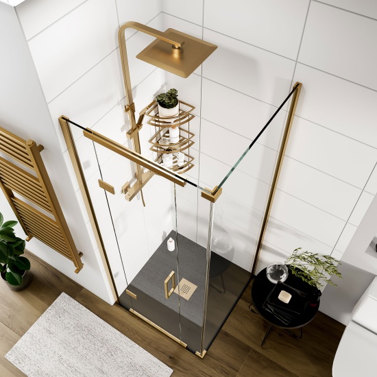 havana gold 800 inline hinged corner shower enclosure