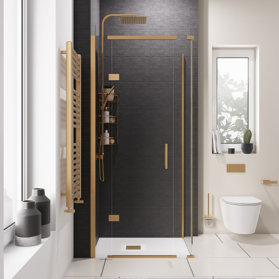 havana gold 900 inline hinged corner shower enclosure