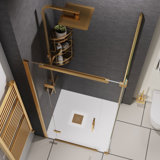 havana gold 900 inline hinged corner shower enclosure
