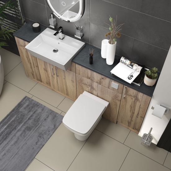 oliver Oak 1800 vanity and wc toilet pack chrome handles