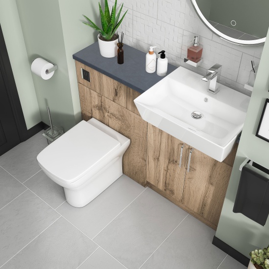 oliver 1200 Oak vanity and toilet package
