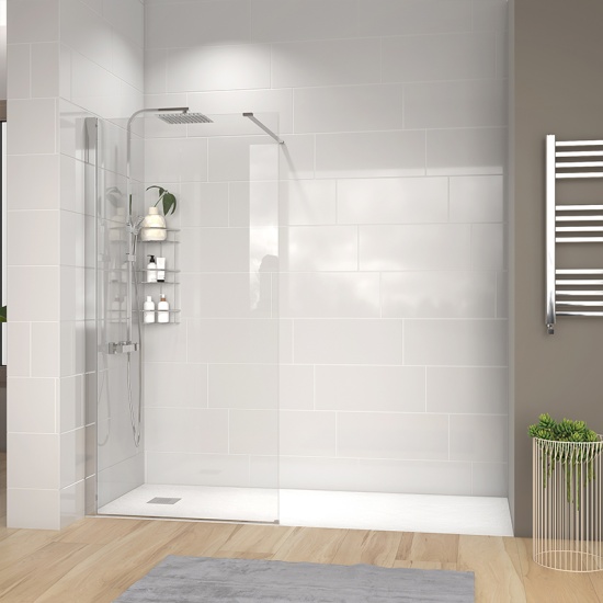radiant 2000 walkin recess shower enclosure black tray