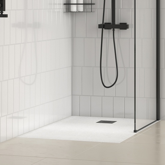 radiant black 2000 walkin recess shower enclosure black tray