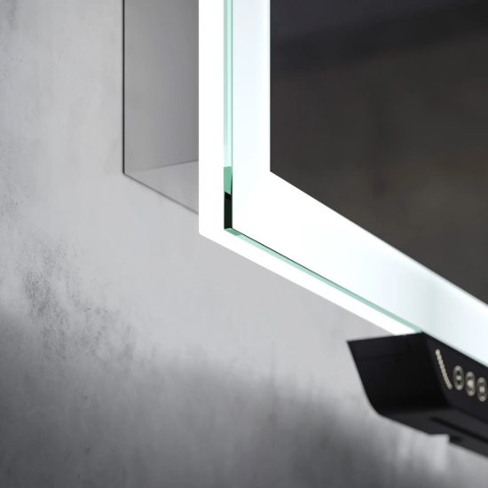 Corner Close-up of Luka Illuminated Frameless Mirror