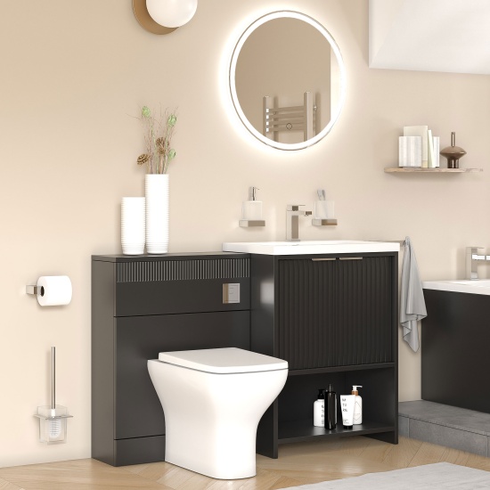 jasmine black suite 600 basin unit wc toilet bath