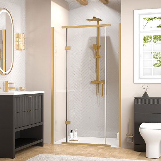 jasmine recessed shower suite with black 1000mm vanity unit wc toilet unit gold