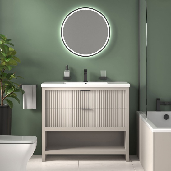 jasmine recessed shower suite with cashmere 1000mm vanity unit wc toilet unit black