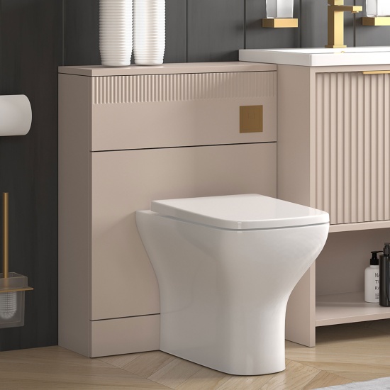 jasmine recessed shower suite with cashmere 1000mm vanity unit wc toilet unit gold