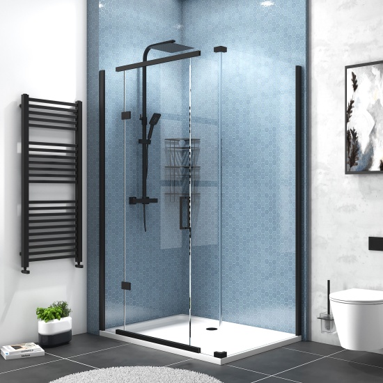 jasmine corner shower suite with black 1000mm vanity unit wc toilet unit black