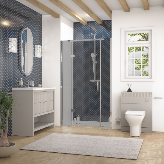 jasmine corner shower suite with cashmere 1000mm vanity unit wc toilet unit chrome