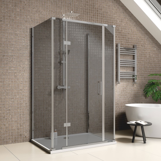 jasmine 3 sided shower suite with black 1000mm vanity unit wc toilet unit chrome