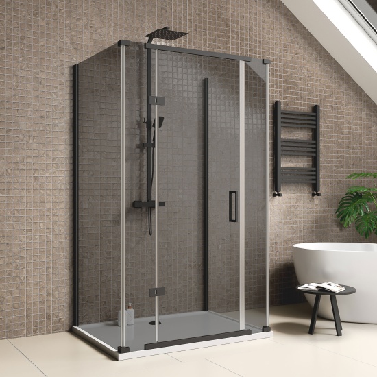 jasmine 3 sided shower suite with black 1000mm vanity unit wc toilet unit black
