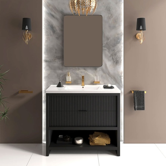jasmine 3 sided shower suite with black 1000mm vanity unit wc toilet unit gold