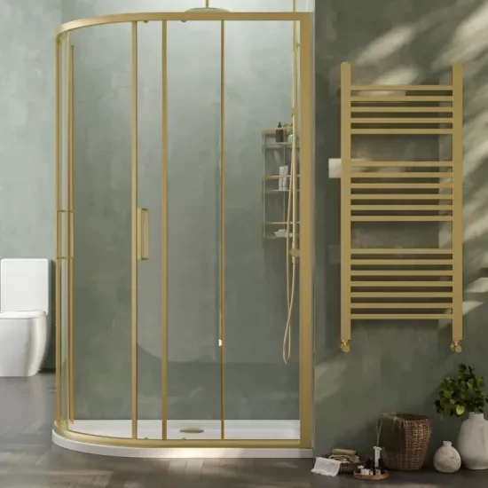 Radiant Deluxe Offset Quadrant 1200 x 800mm Shower Enclosure (Brushed Brass Profiles, 1900mm Height) 5